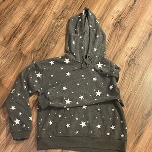 Gray Star Print Hoodie